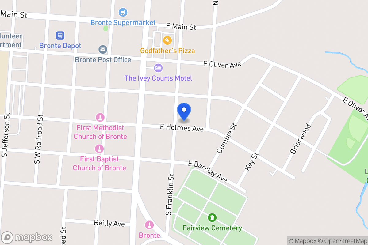 Map of 323  Franklin St , Bronte, Tx 76933, Bronte