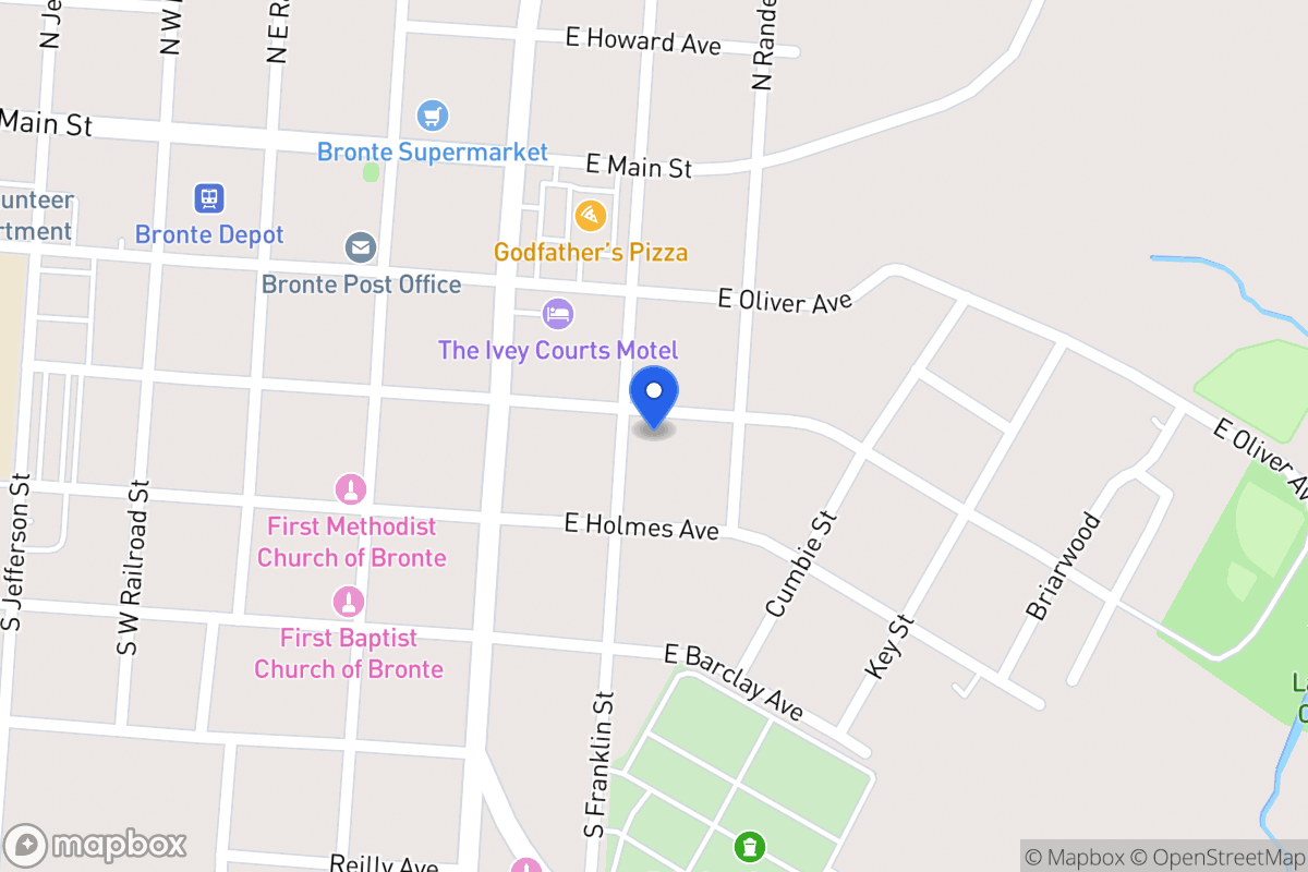 Map of 301  Franklin St , Bronte, Tx 76933, Bronte