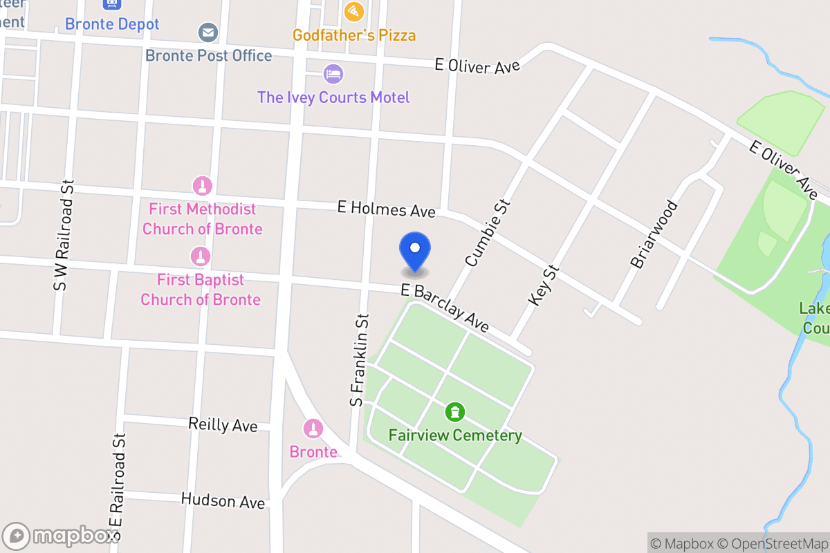 Map of 213  Barclay Ave , Bronte, Tx 76933, Bronte