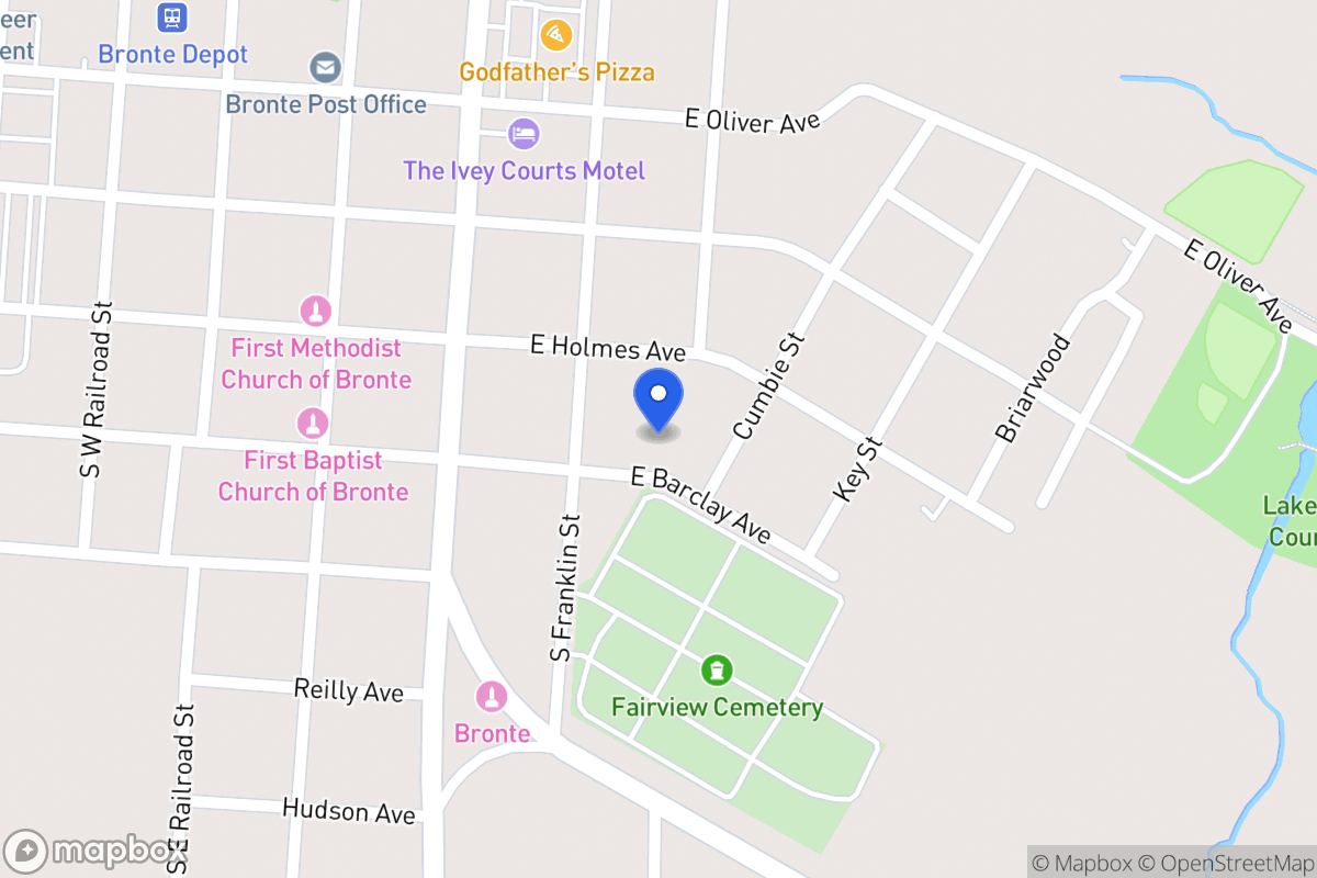 Map of 213  Barclay Ave , Bronte, Tx 76933, Bronte