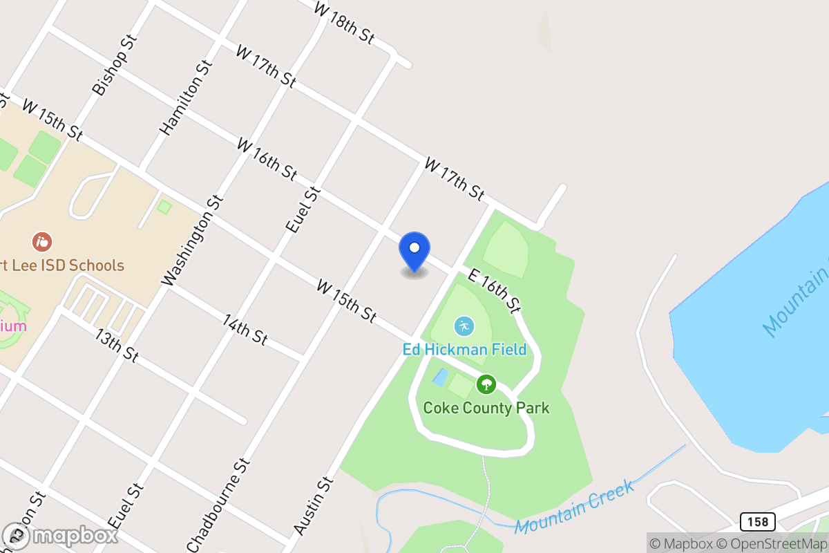 Map of 1  16th St , Robert Lee, Tx 76945, Robert Lee