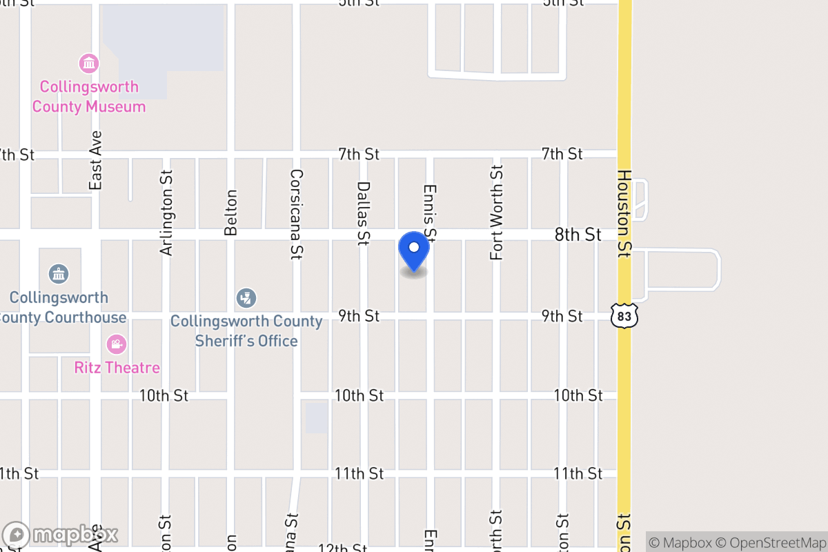 Map of 1404 9th St, Wellington, Tx 79095, Wellington