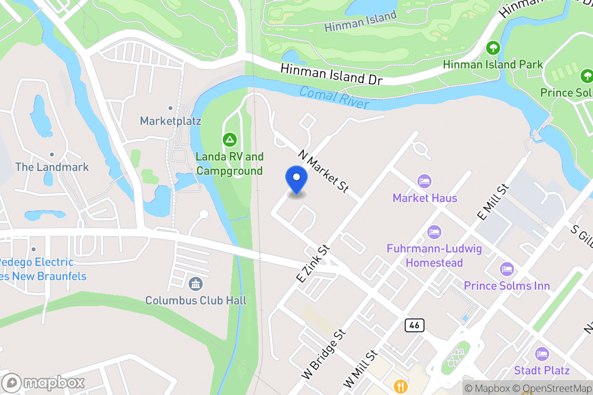 Map of 144  Meusebach St, New Braunfels, Tx 78130, New Braunfels