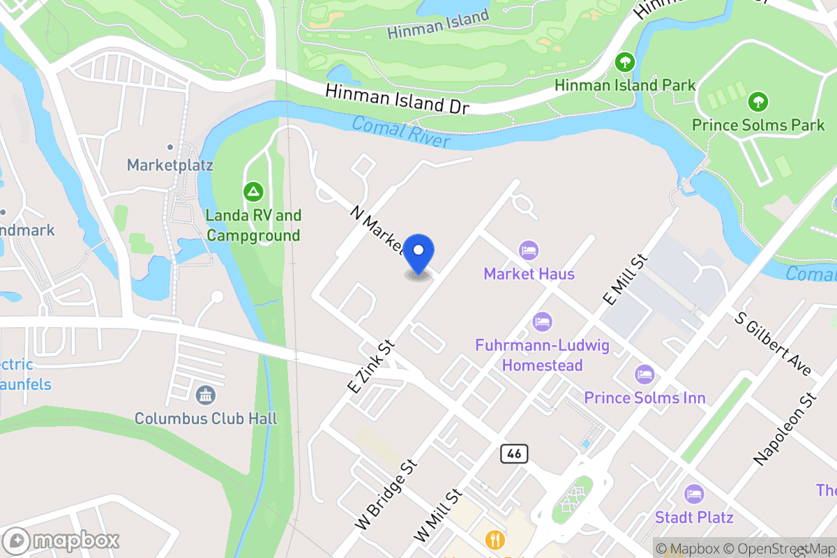Map of 189 E Zink St, New Braunfels, Tx 78130, New Braunfels