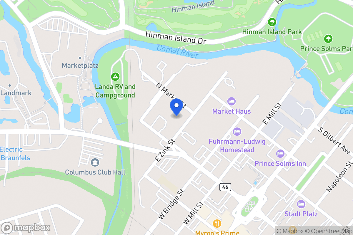 Map of 165 E Zink St, New Braunfels, Tx 78130, New Braunfels