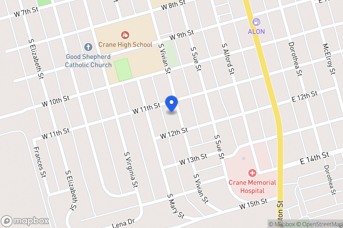 Map of 1104 Vivian, Crane, Tx 79731, Crane
