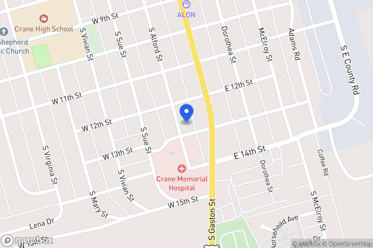 Map of 1215  Alford, Crane, Tx 79731, Crane