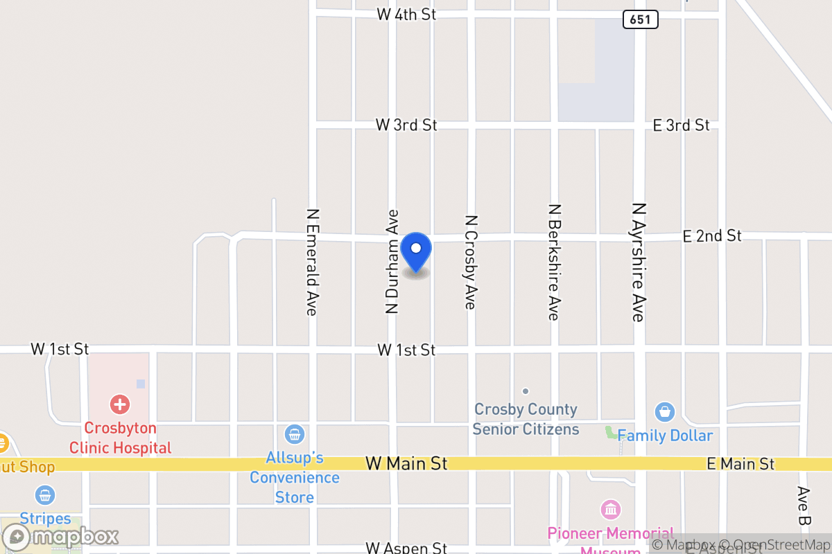 Map of 224 Durham, Crosbyton, Tx, Crosbyton
