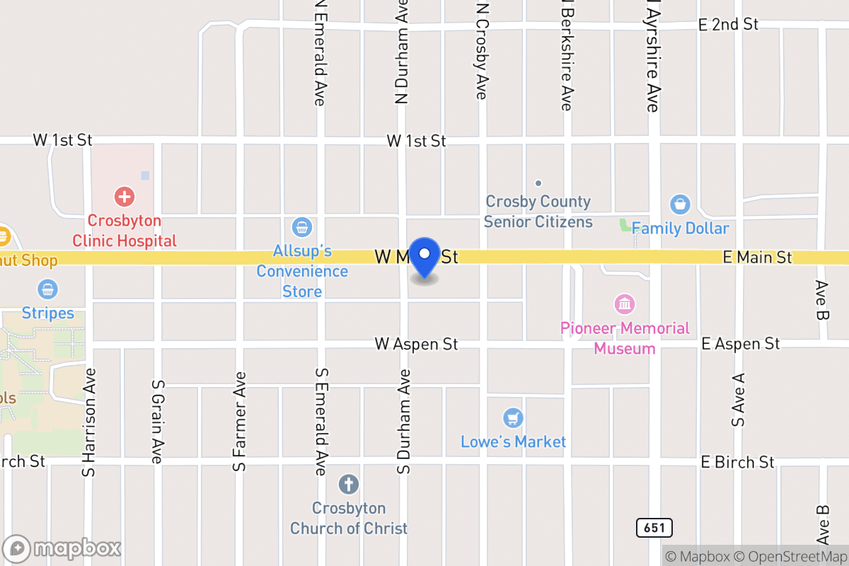 Map of 323 Main, Crosbyton, Tx, Crosbyton