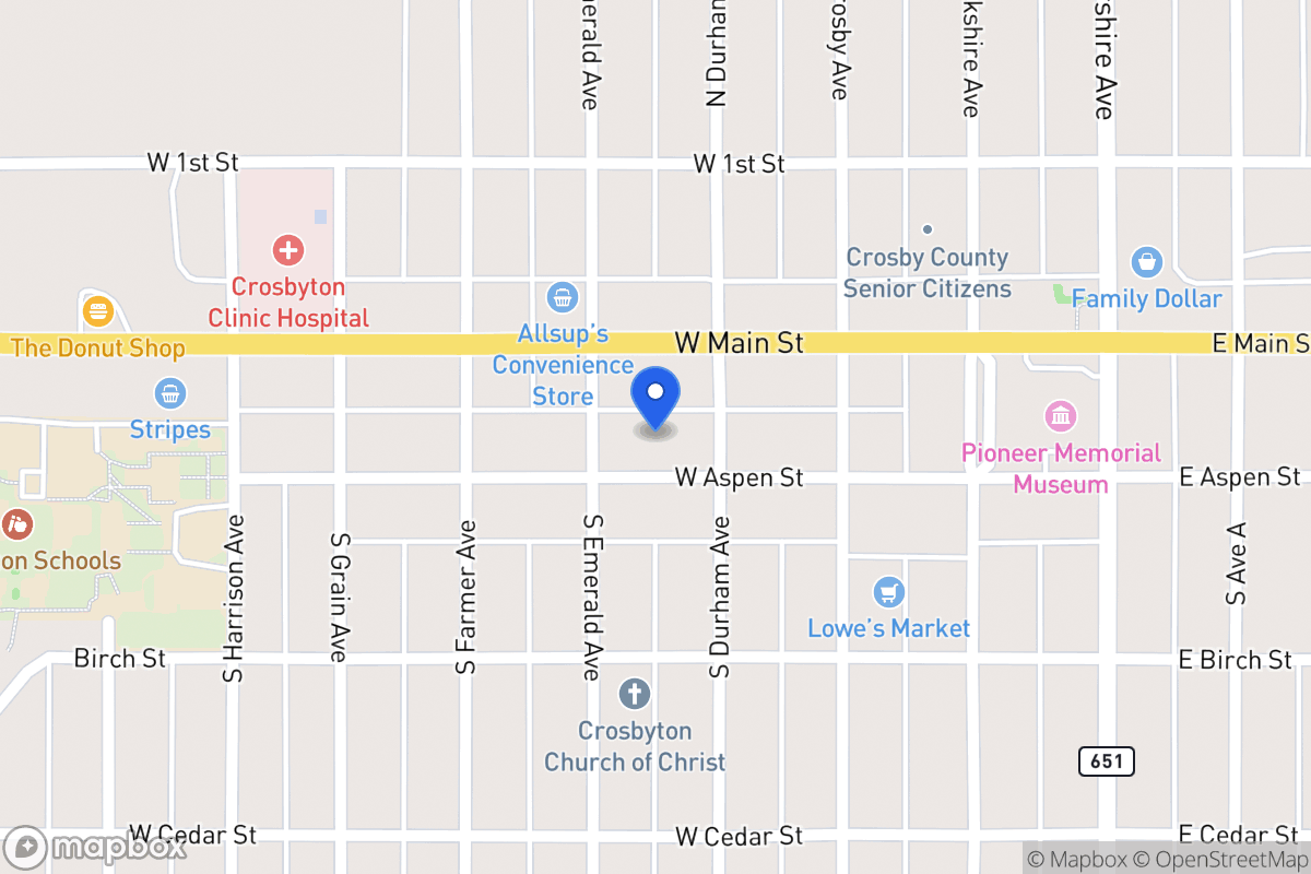 Map of 412 Aspen, Crosbyton, Tx, Crosbyton