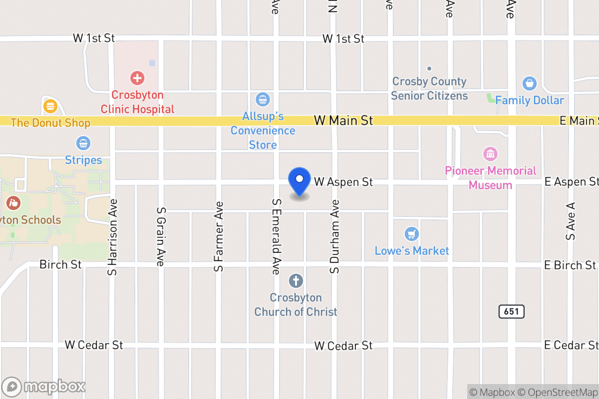 Map of 415 Aspen, Crosbyton, Tx, Crosbyton