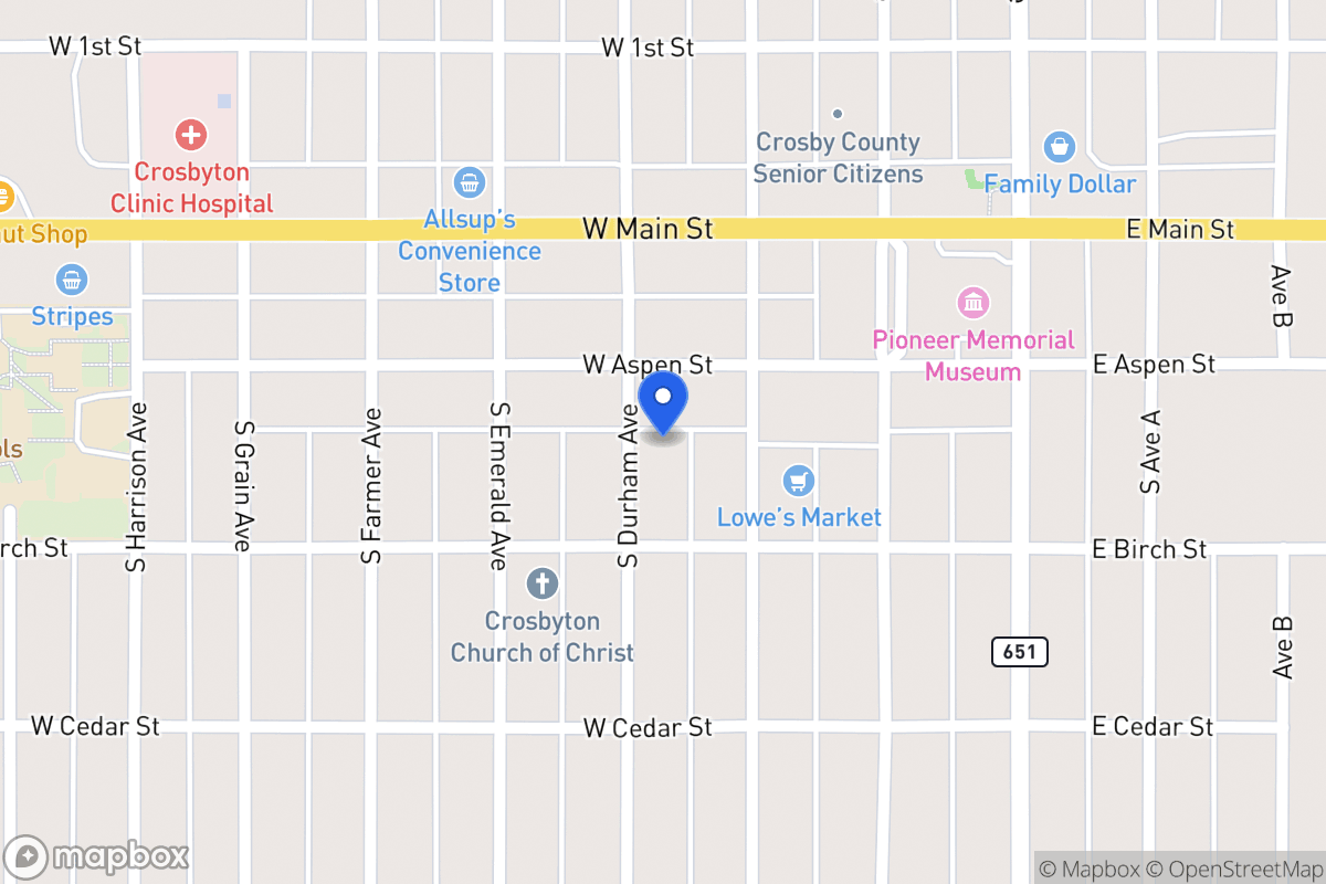 Map of 201 Durham, Crosbyton, Tx, Crosbyton