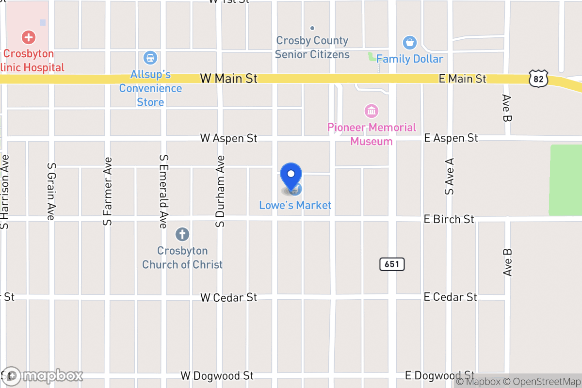 Map of 212 Birch, Crosbyton, Tx, Crosbyton