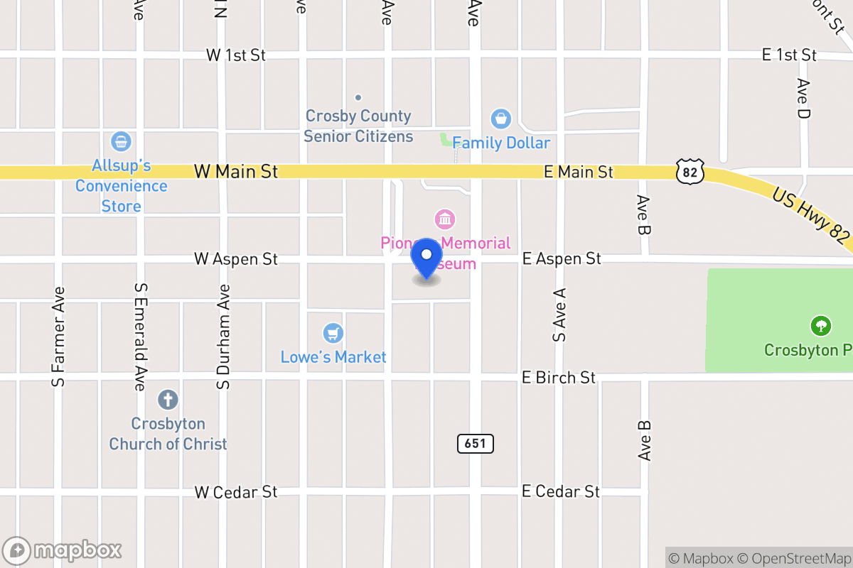 Map of 115 Aspen, Crosbyton, Tx, Crosbyton