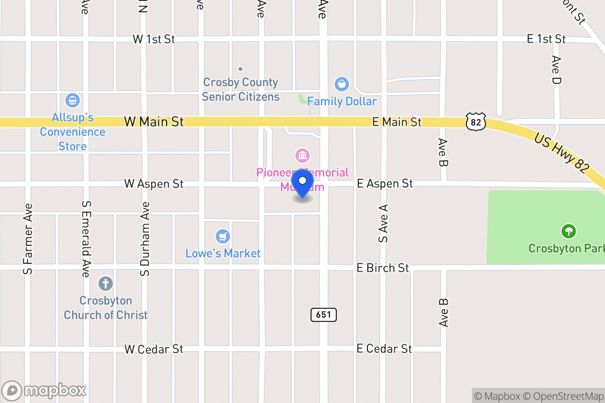 Map of 107 Aspen, Crosbyton, Tx, Crosbyton