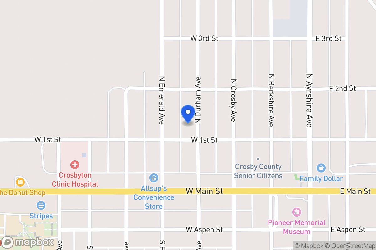 Map of 205 Durham, Crosbyton, Tx, Crosbyton