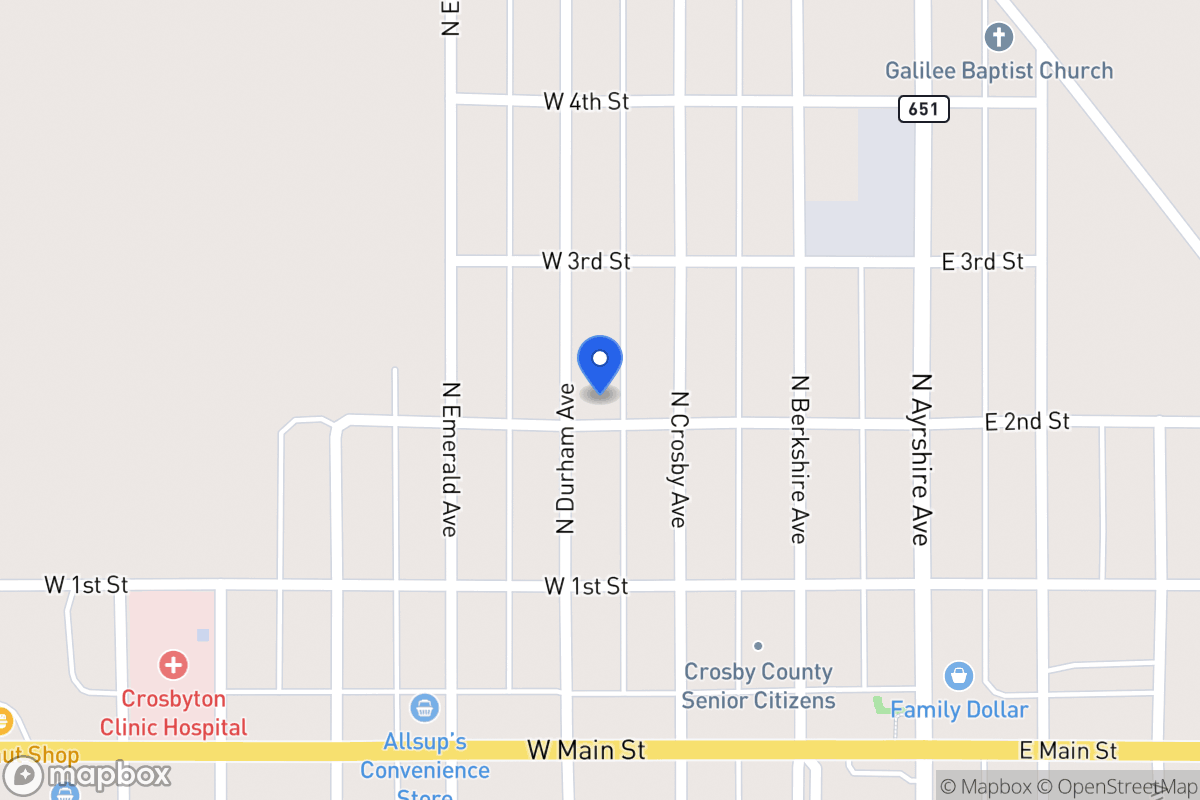 Map of 304 Durham, Crosbyton, Tx, Crosbyton