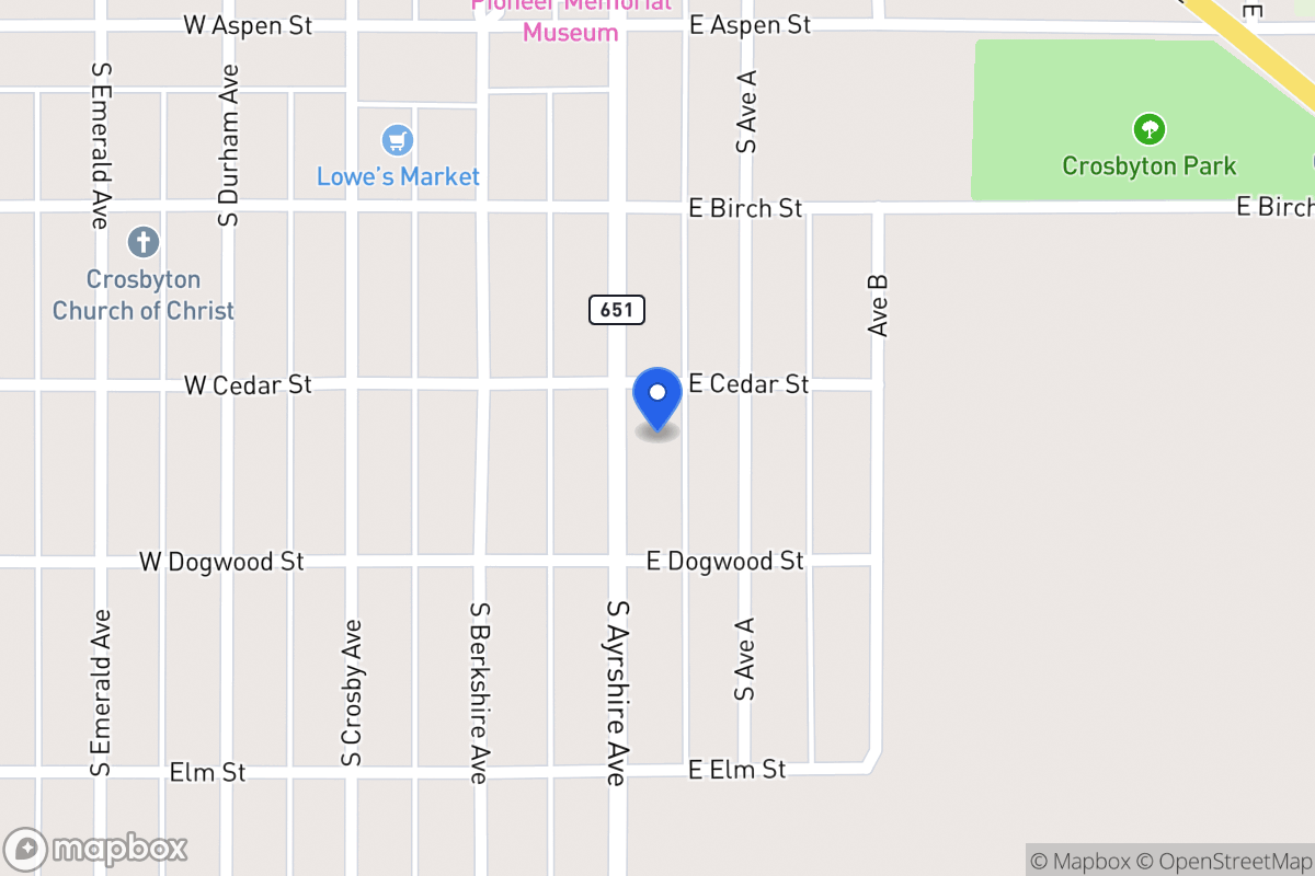 Map of 411 Ayrshire, Crosbyton, Tx, Crosbyton