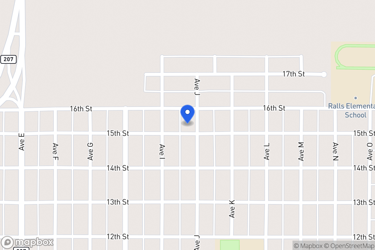 Map of 1501 Ave J, Ralls, Tx, Ralls