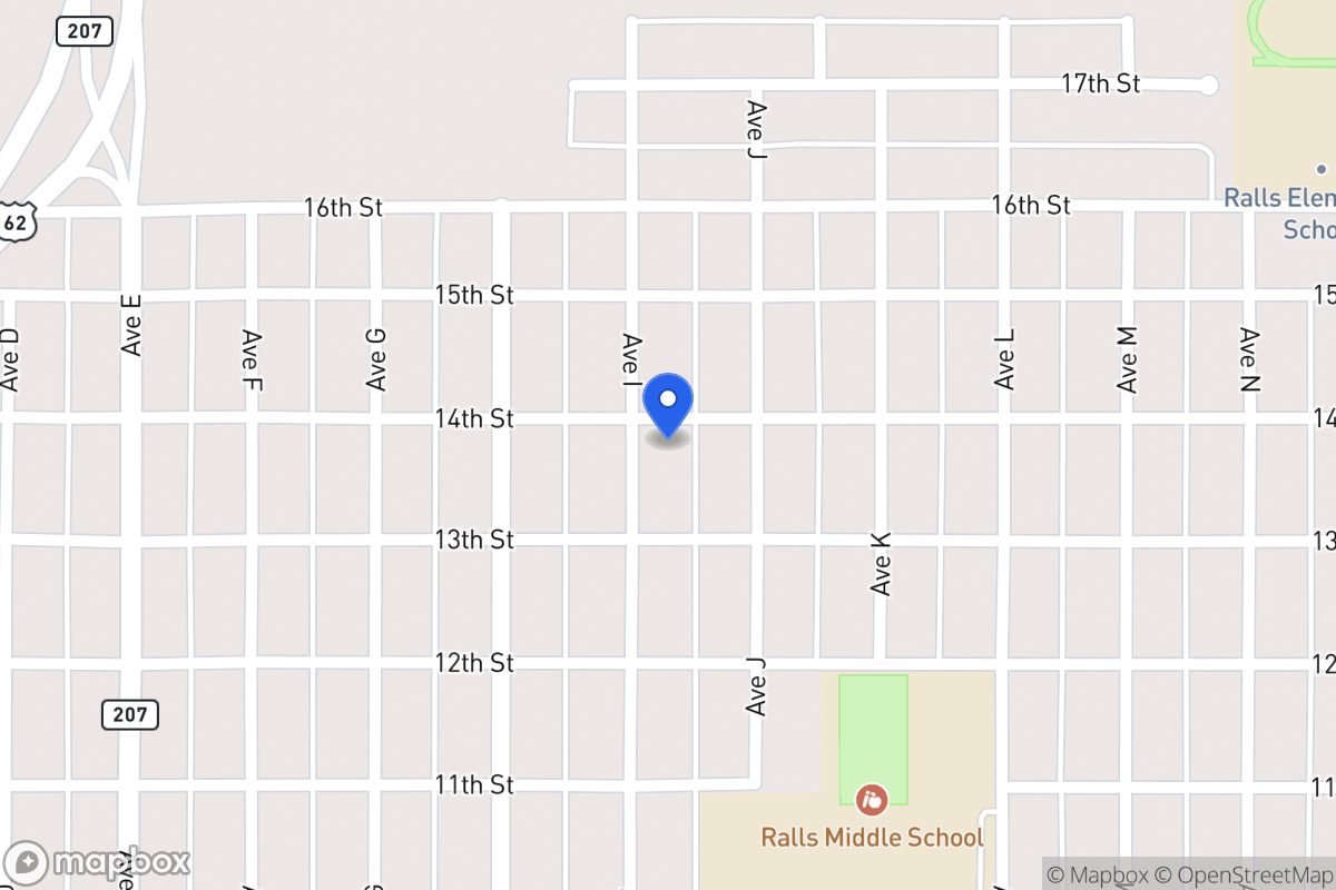 Map of 1310 Ave I, Ralls, Tx, Ralls