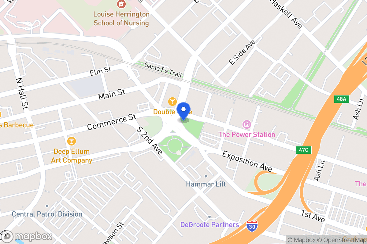 Map of 3601 Commerce St