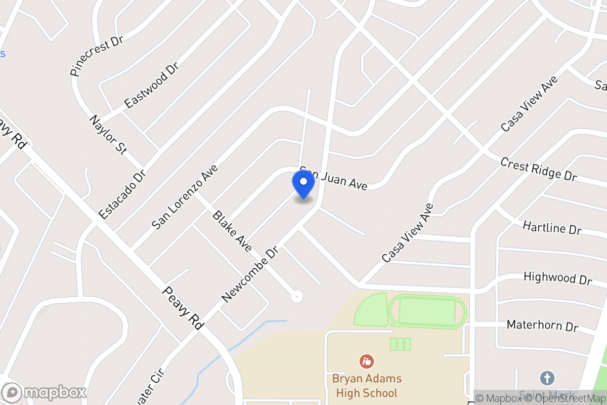 Map of 10135 Newcombe Dr