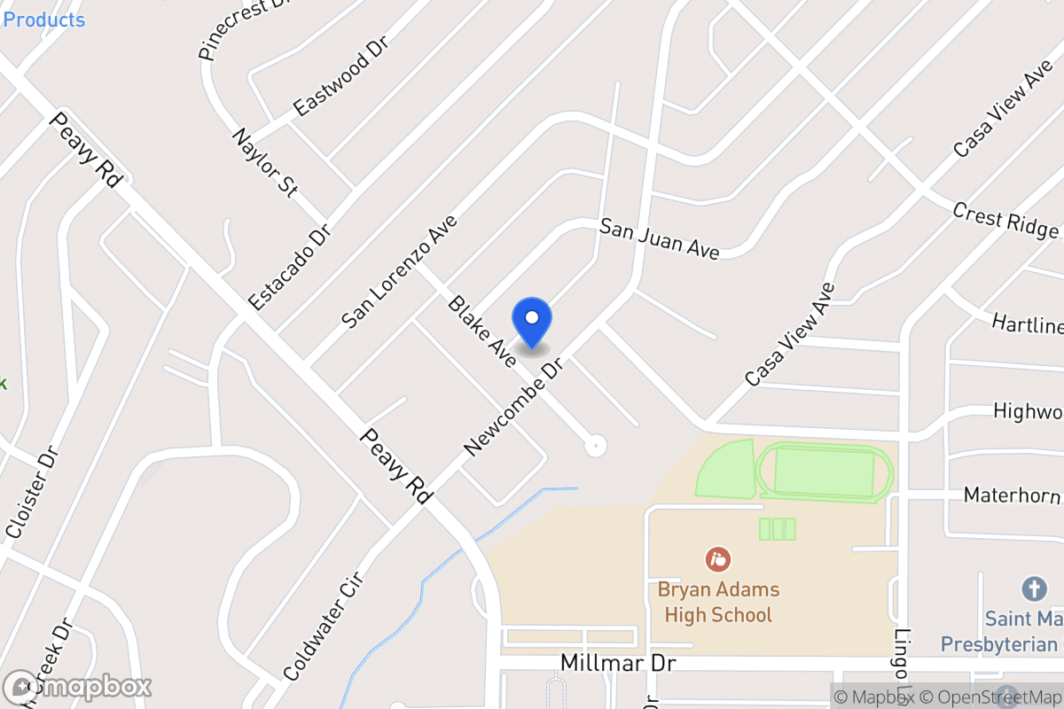 Map of 10105 Newcombe Dr