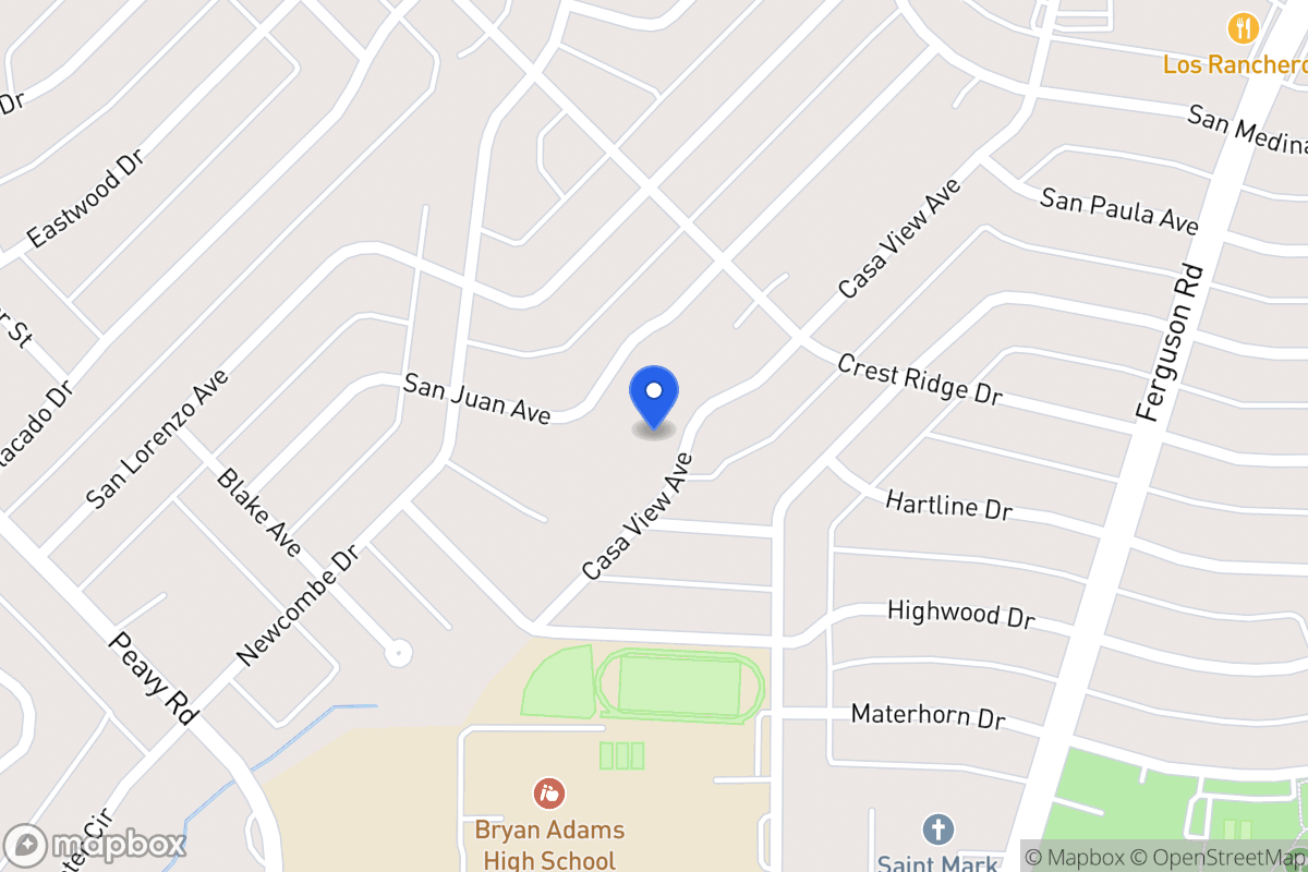 Map of 10153 Casa View Ave