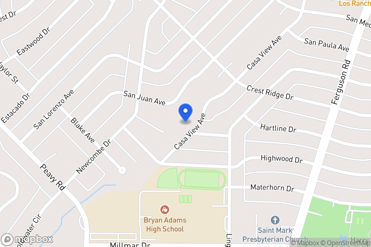 Map of 10141 Casa View Ave