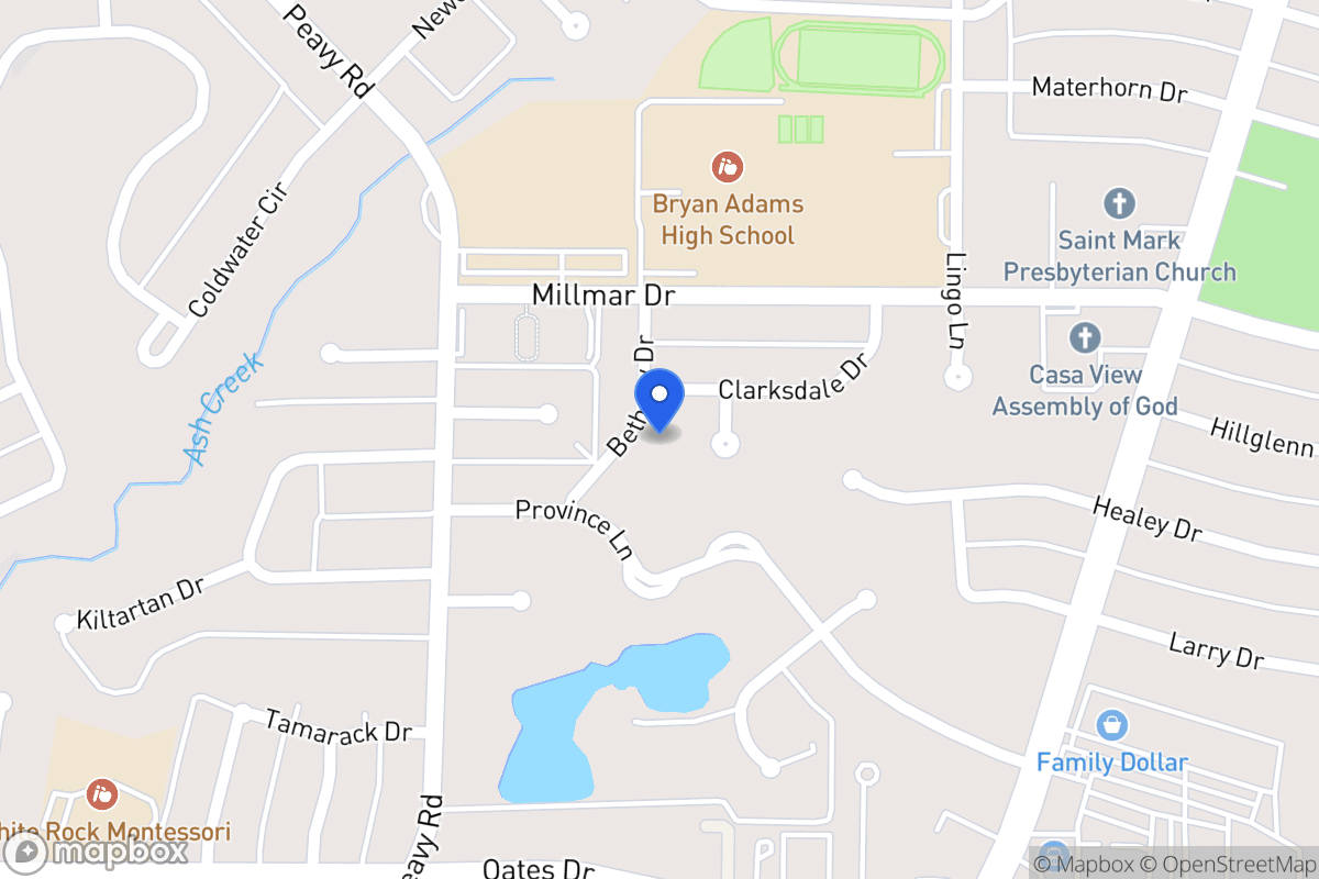Map of 9922 Bethany Dr