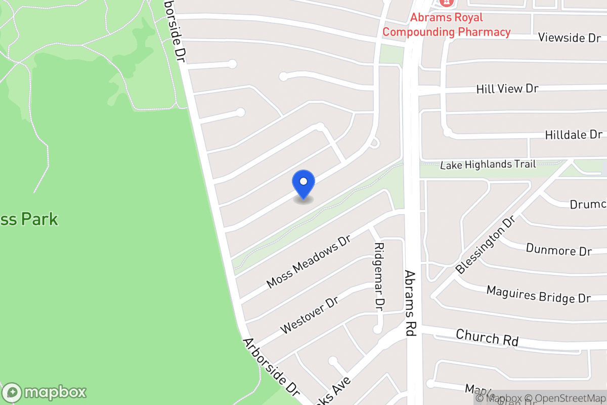 Map of 9614 Moss Haven Dr