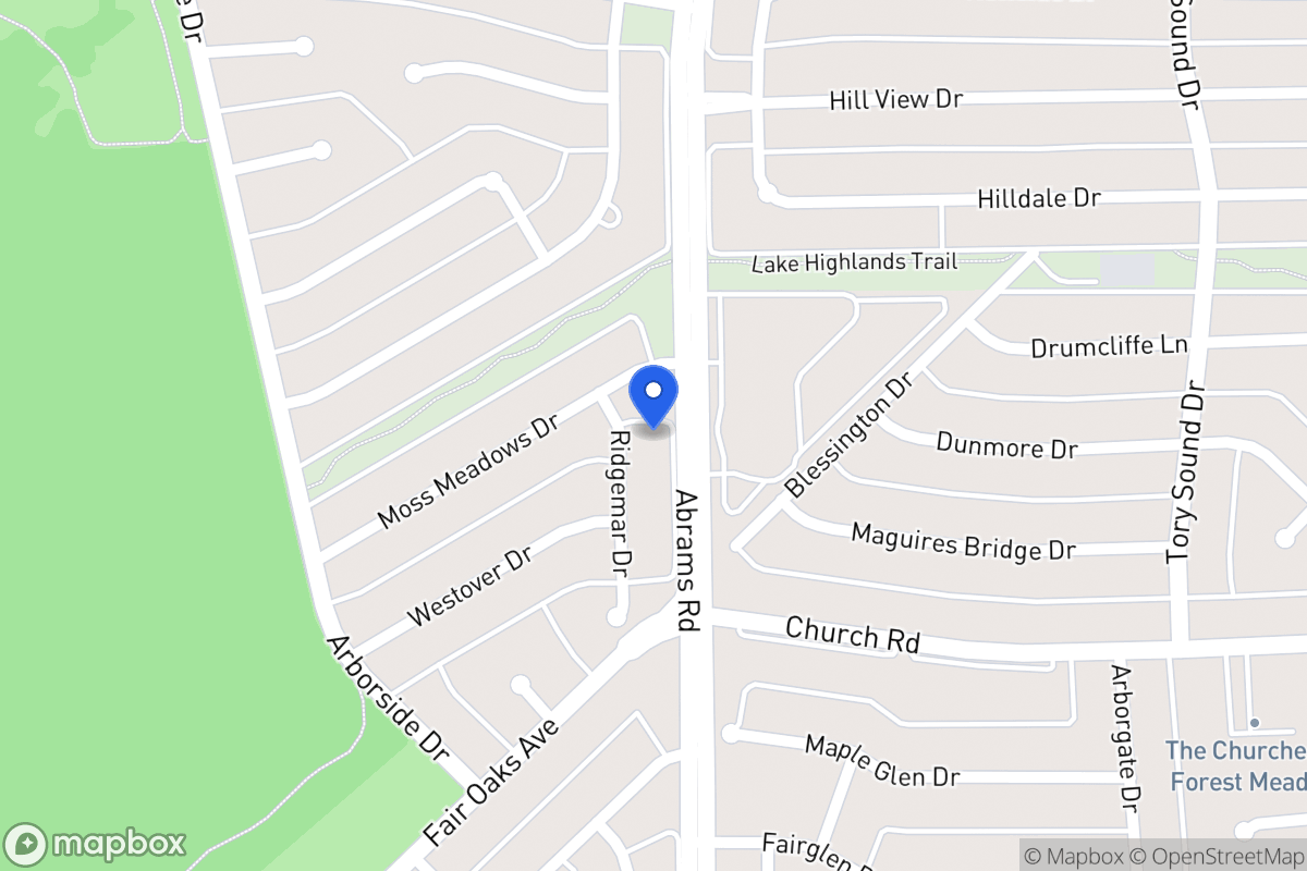 Map of 7838 Ridgemar Dr