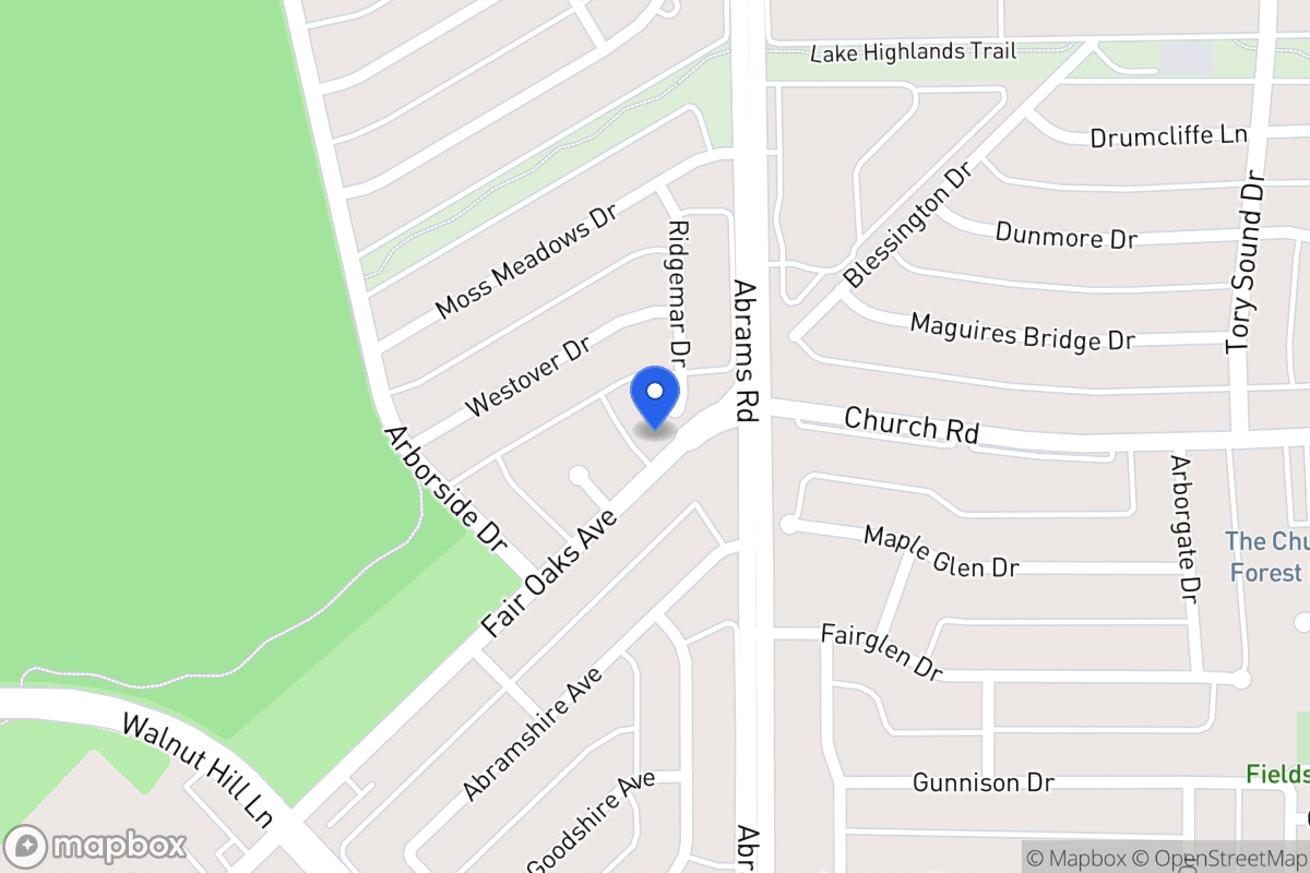 Map of 7801 Ridgemar Dr