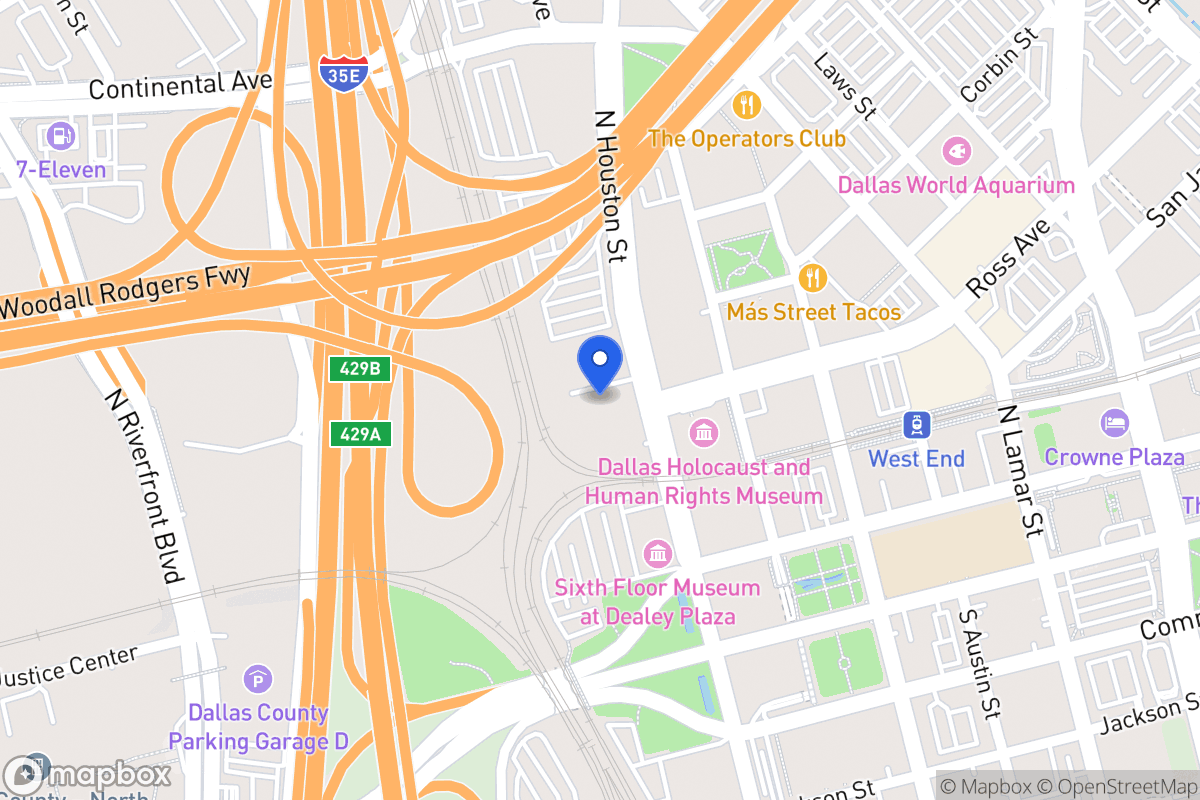 Map of 401 N Houston St