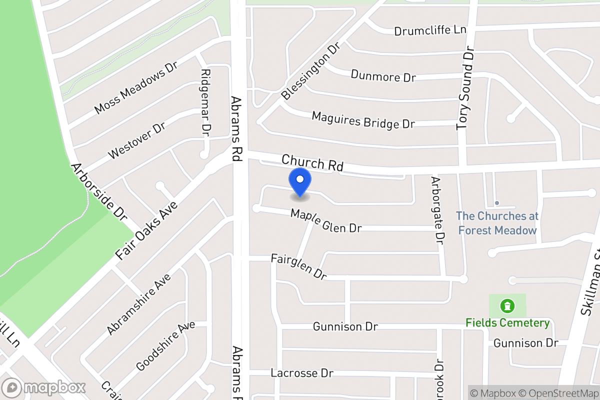 Map of 8921 Maple Glen Dr