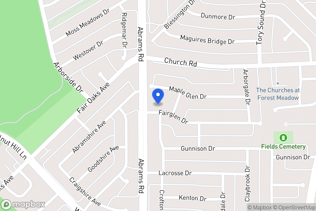 Map of 8909 Fairglen Dr