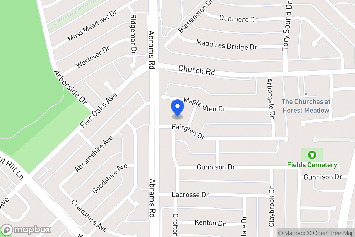 Map of 8915 Fairglen Dr