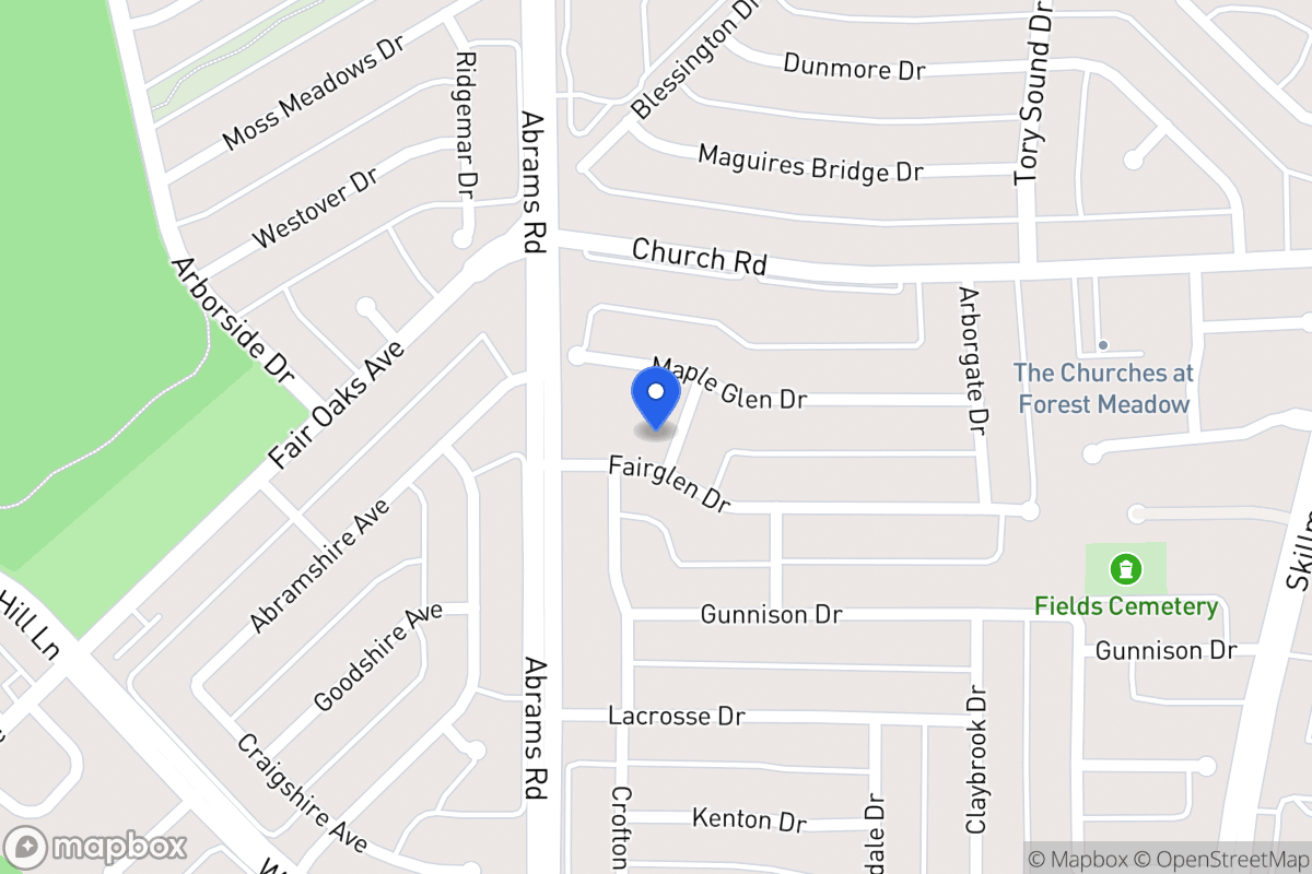 Map of 8919 Fairglen Dr