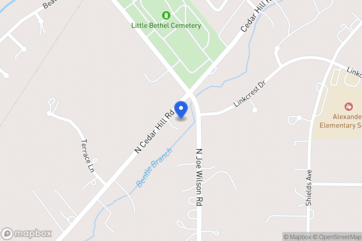 Map of 1566 N Cedar Hill Rd