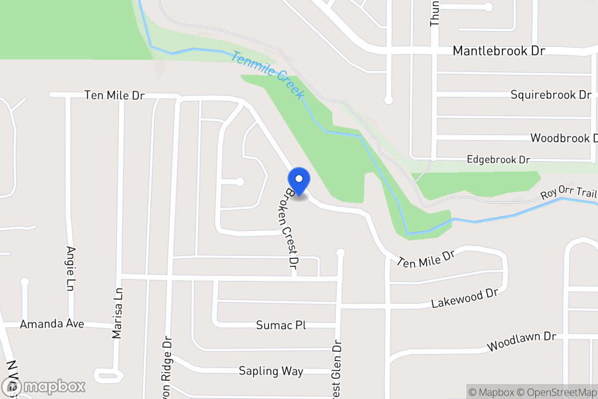 Map of 1020 Broken Crest Dr