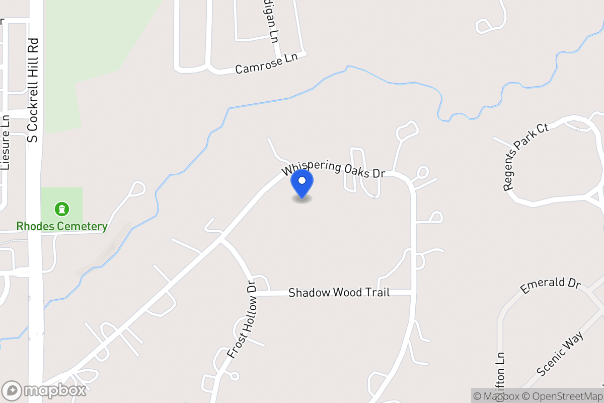 Map of 1218 Whispering Oaks Dr
