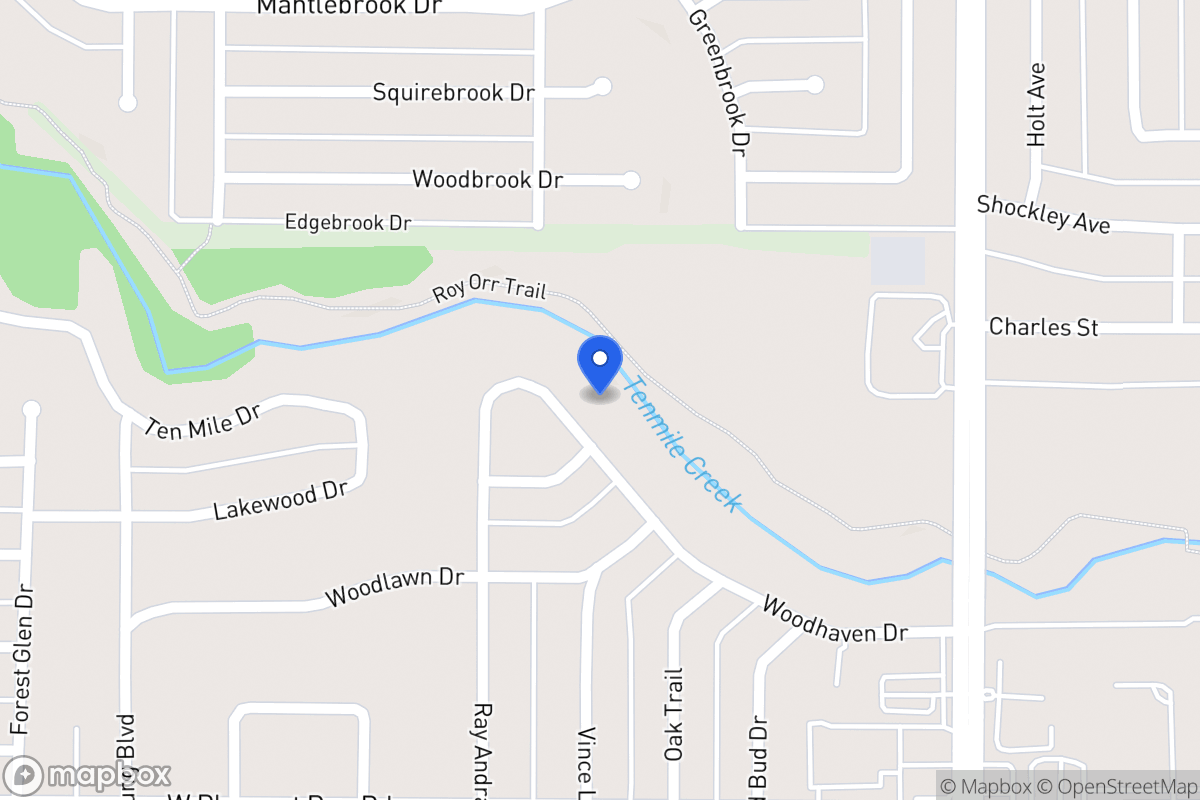 Map of 317 Woodhaven Dr