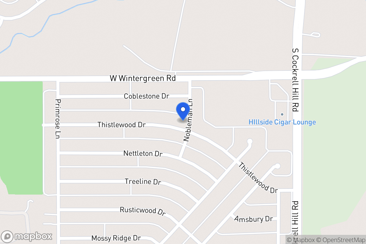Map of 1401 Thistlewood Dr