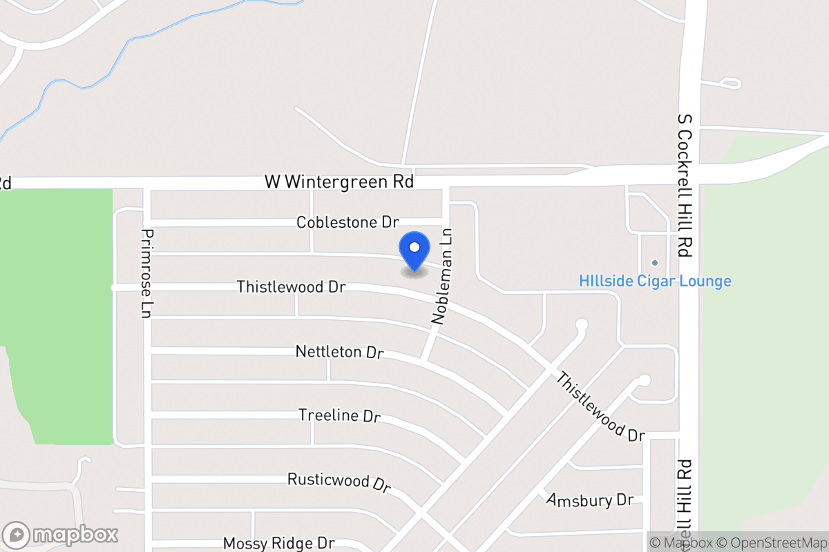 Map of 1405 Thistlewood Dr