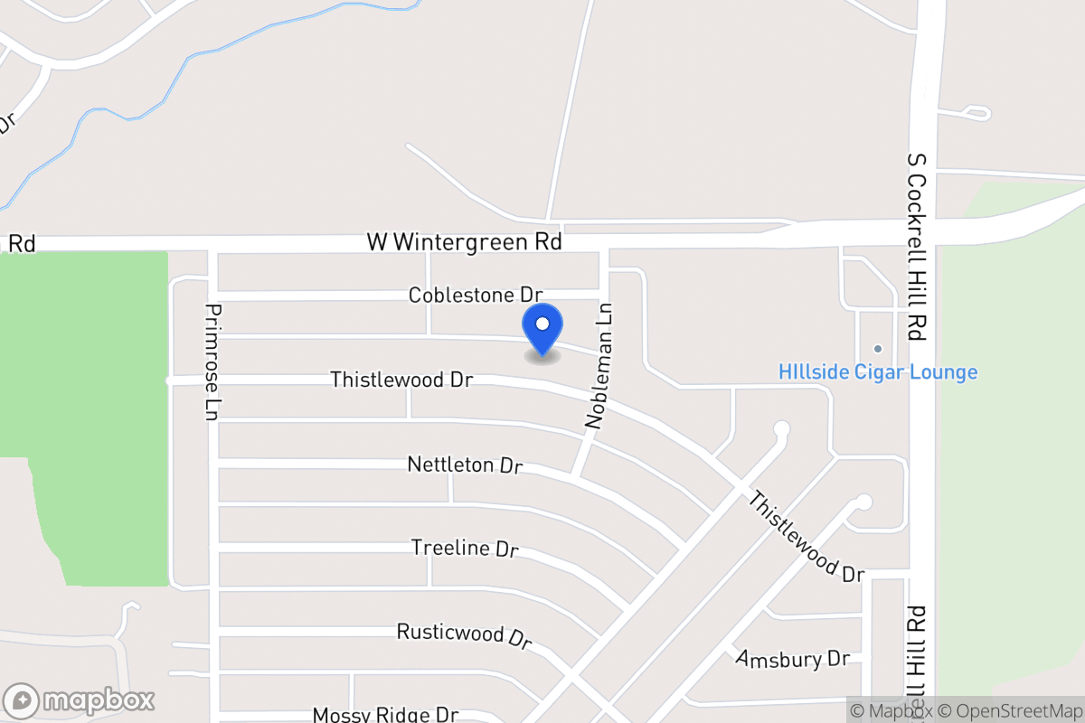 Map of 1409 Thistlewood Dr