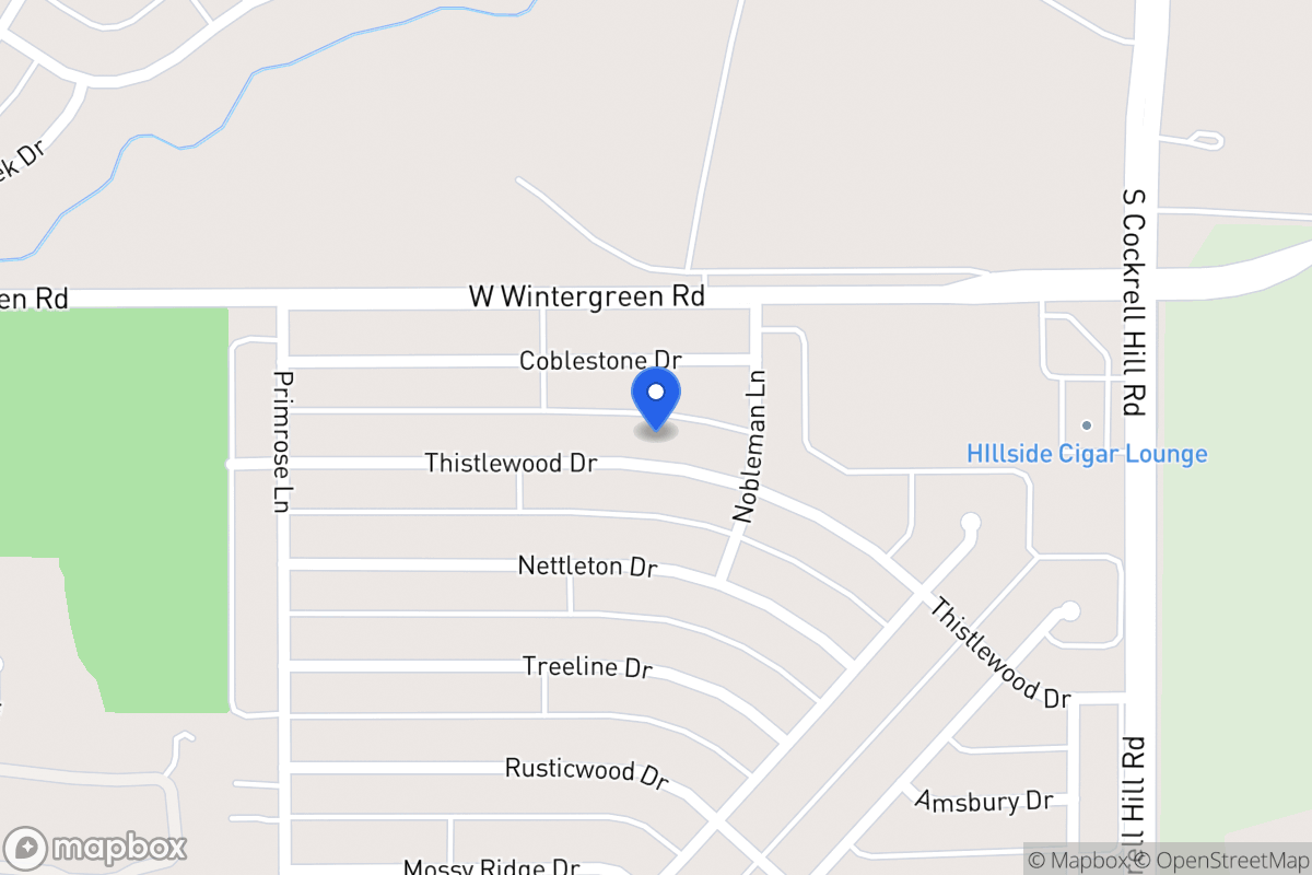 Map of 1413 Thistlewood Dr