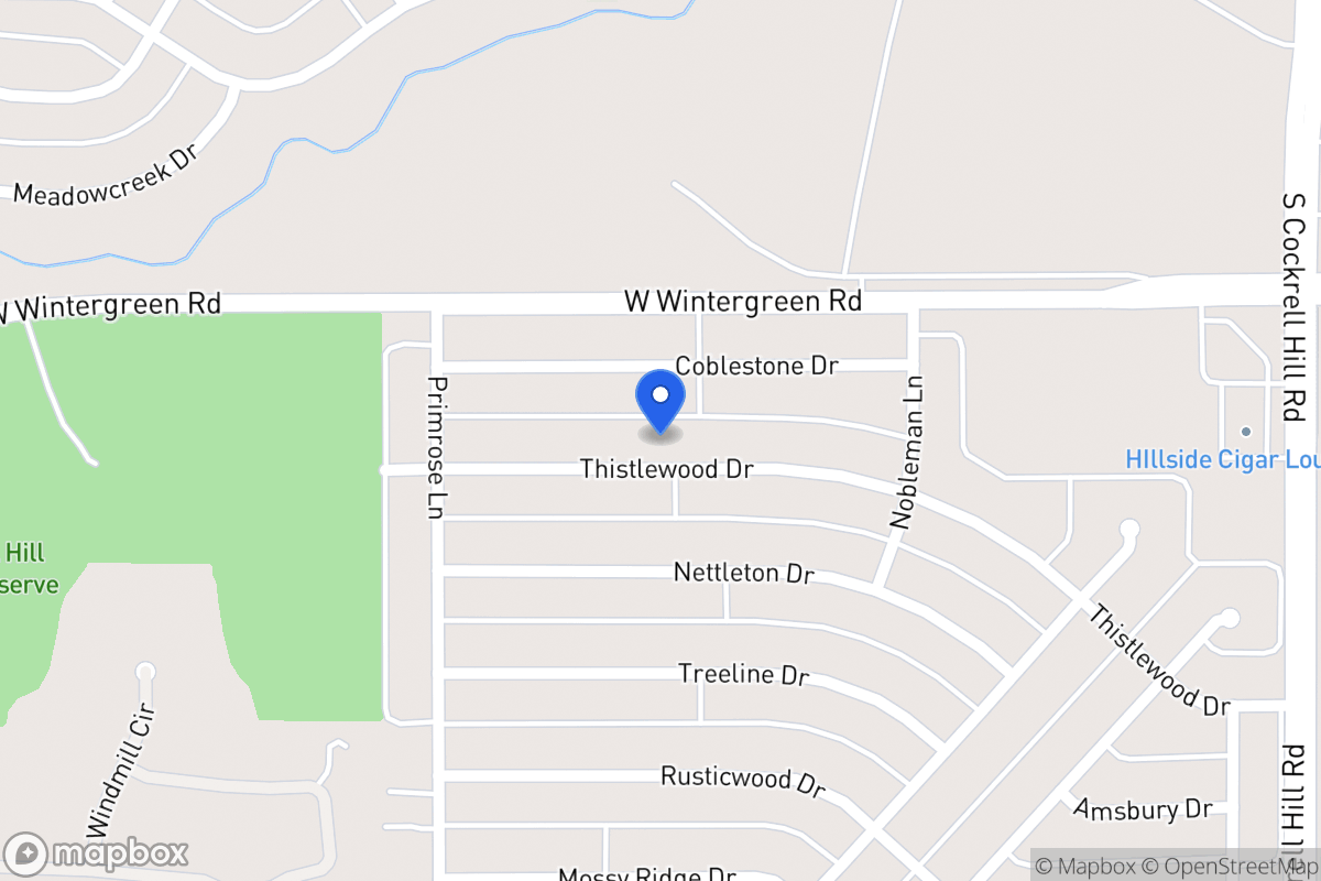 Map of 1505 Thistlewood Dr