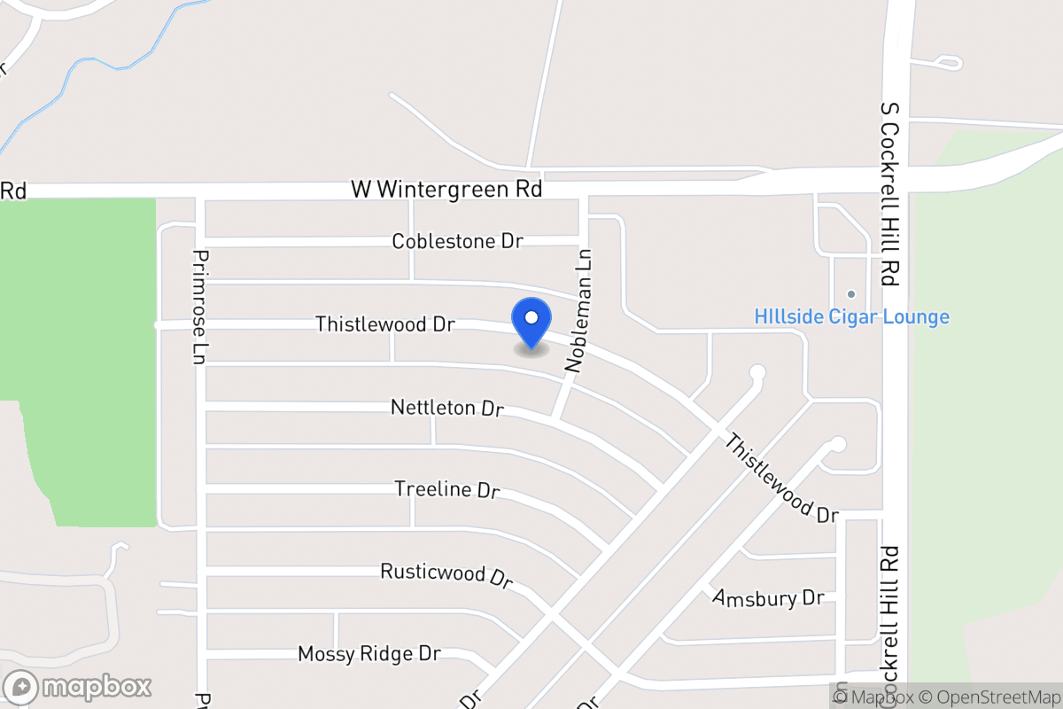 Map of 1404 Thistlewood Dr