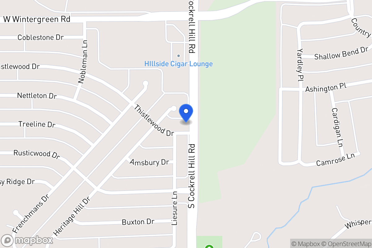 Map of 1301 Thistlewood Dr