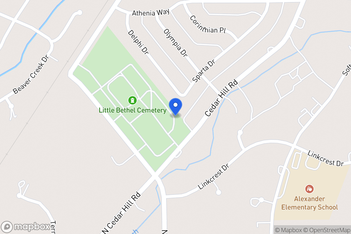 Map of 1800 Cedar Hill Rd
